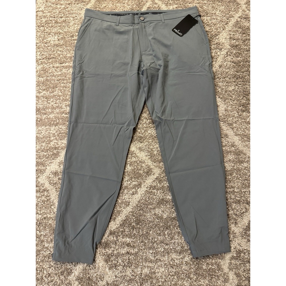Primo Pants Men's Size 40 Gray Golf Casual‎ Chino Performance Jogger Ankle Zip - Picture 2 of 7